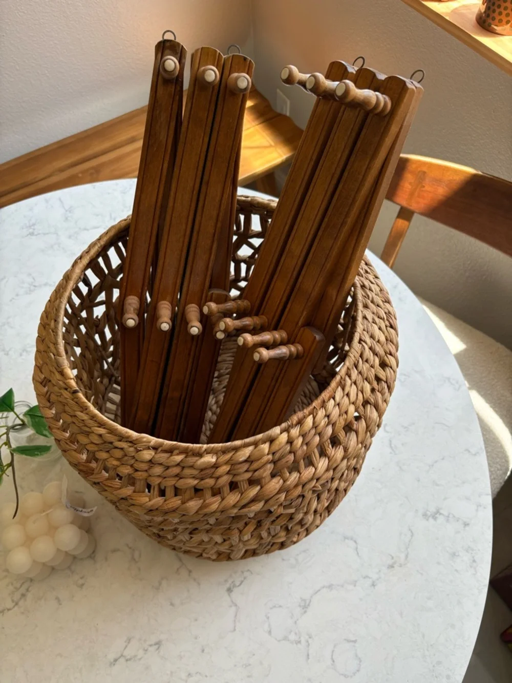 Vintage 1960s Wooden Accordion Wall Rack - Brown - Picture 9 of 9